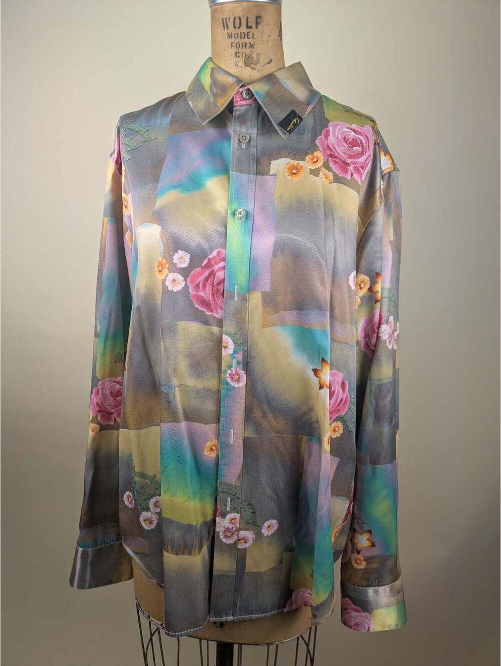 Martine Rose mens floral print button down shirt